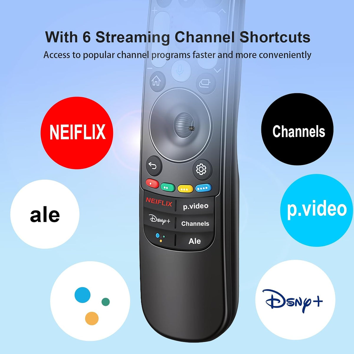 for-LG-Magic-Remote, Gvirtue Solar Voice Remote Control for-LG-Smart TV