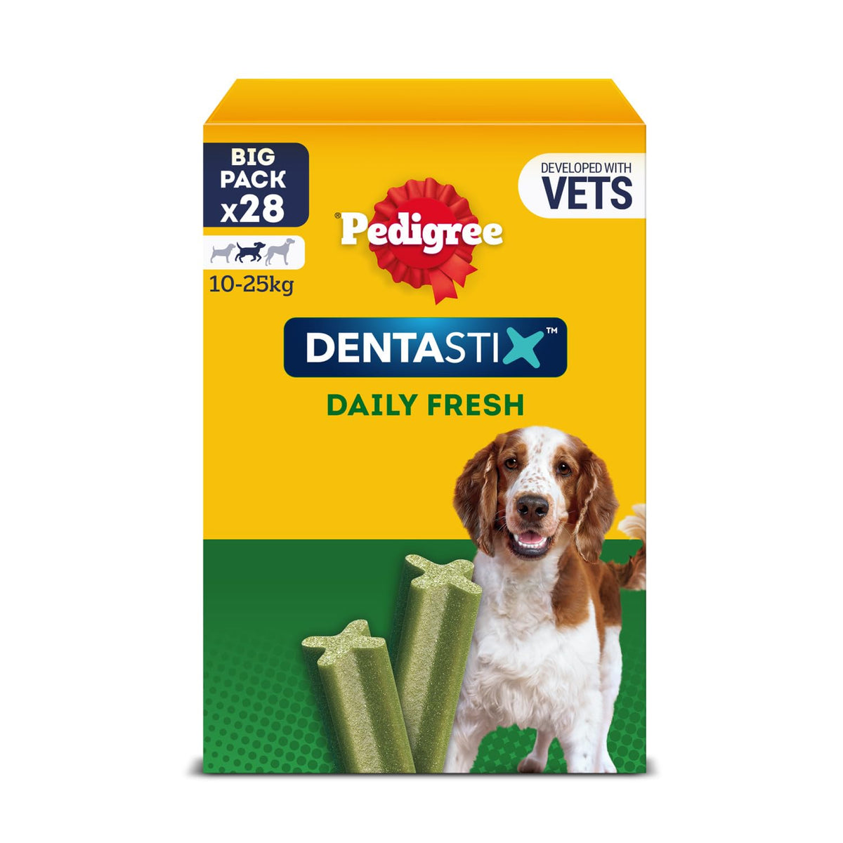 Pedigree DENTASTIX Daily Dental Sticks for Medium Dogs, 112 Sticks with Chicken and Beef