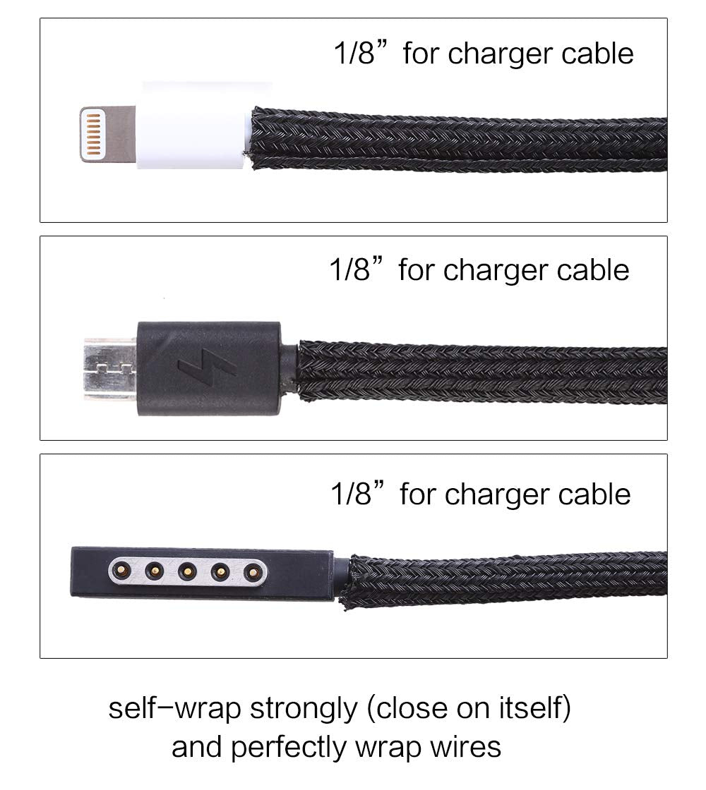 Alex Tech 10ft - 1/2 inch Cord Protector Wire Loom Tubing Cable Sleeve Split Sleeving for USB Power Cord Audio Video Cable – Protect Cat from Chewing Cords - Black