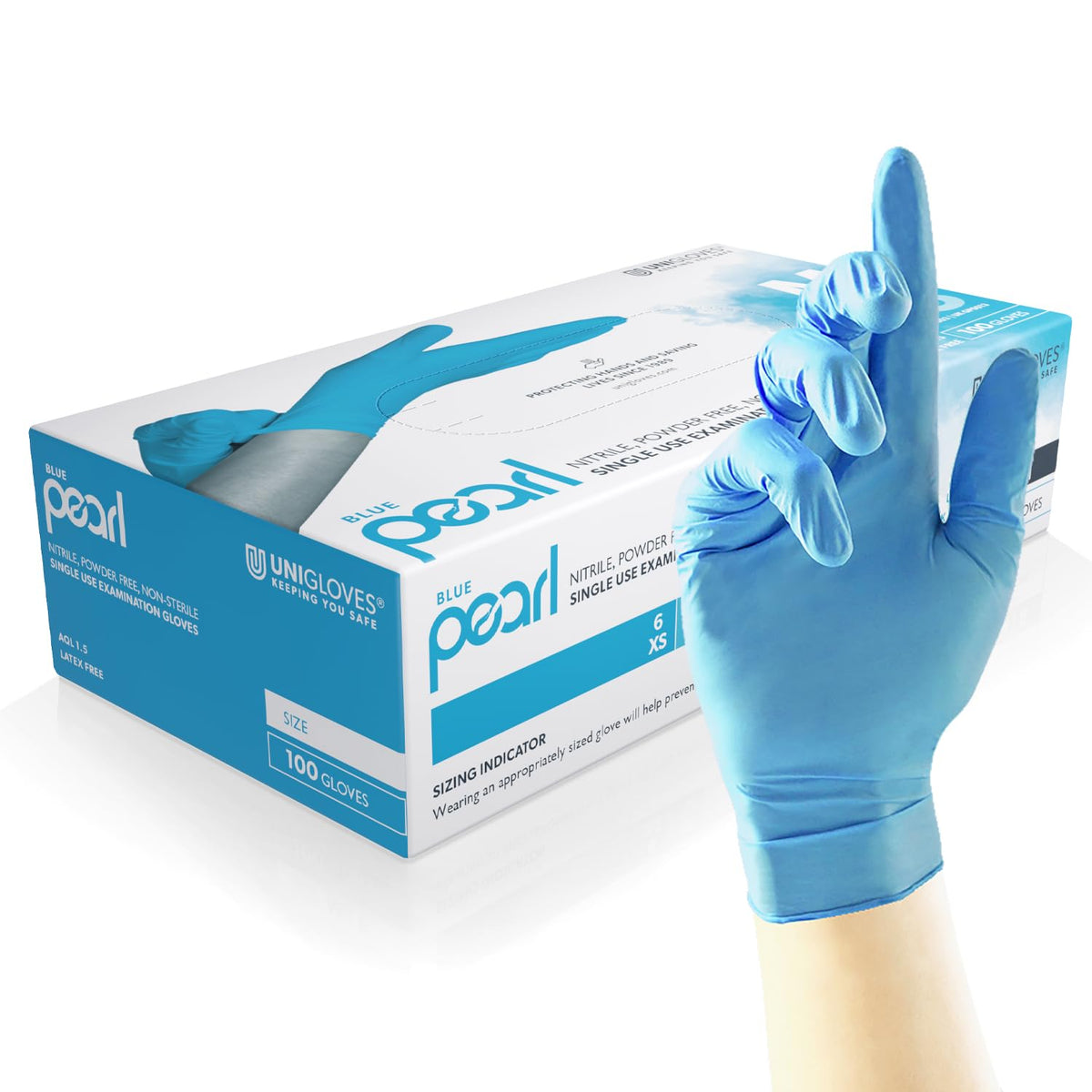 Unigloves White Pearl Nitrile Examination Gloves