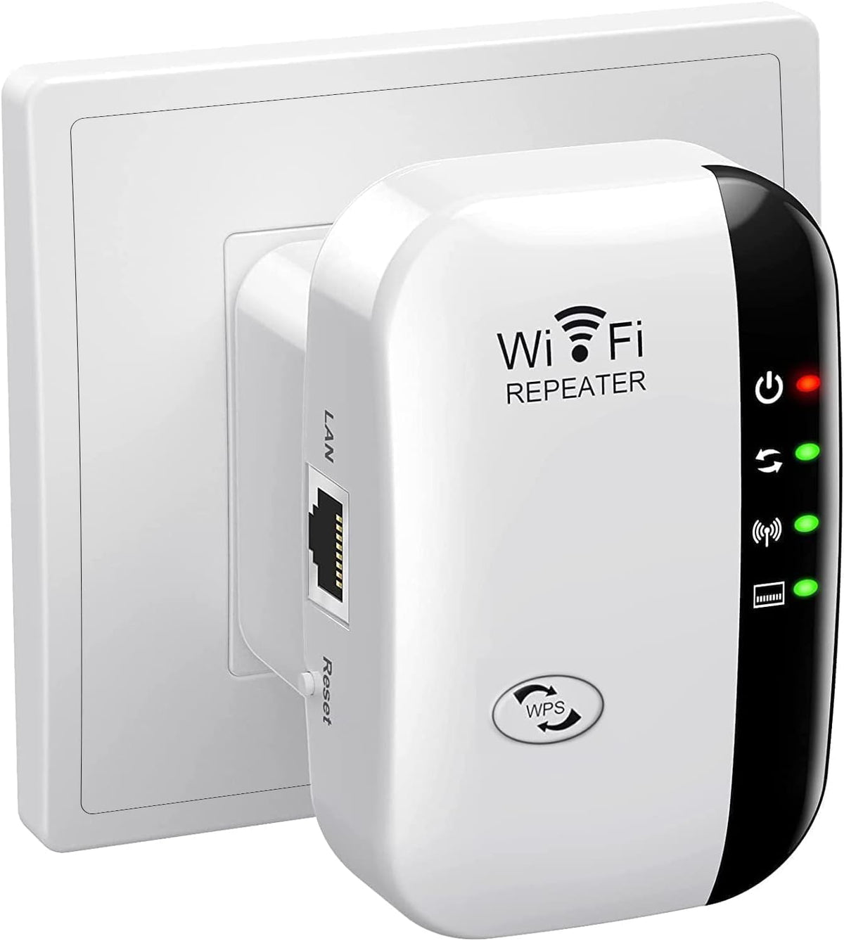 WiFi Extender Booster WiFi Repeater, Wireless Signal Booster for Home - Covers 3950 Sq.ft & 45 Devices, Internet Booster with Ethernet Port UK Plug