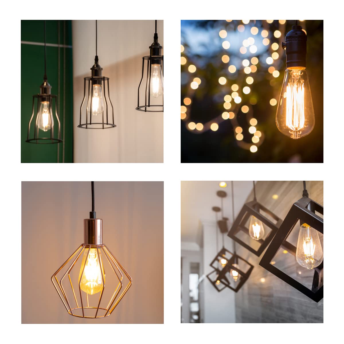 TEKLED LED Filament Style ST64 Bulbs E27 Dimmable 6.5W 60W Equiv 2700K 2 Pack Warm White