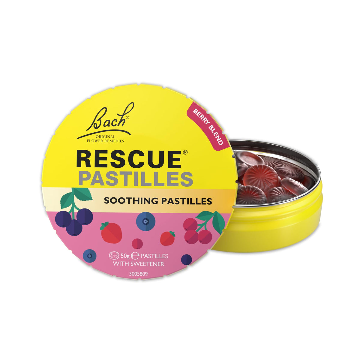 Rescue Remedy Pastilles | Orange & Elderflower Flavoured | Daily Support for Stressful Moments | Bach Original Flower Essences | Chewable Pastilles | 50g Travel Tin