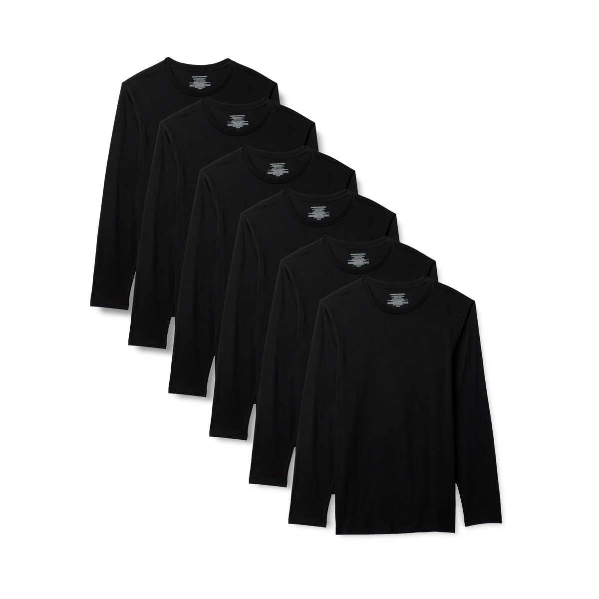 Amazon Essentials Men's Vests - Slim-Fit Cotton Crew Neck, Short and Long Sleeve T Shirt, Pack of 6, Undershirt and Vests for Men
