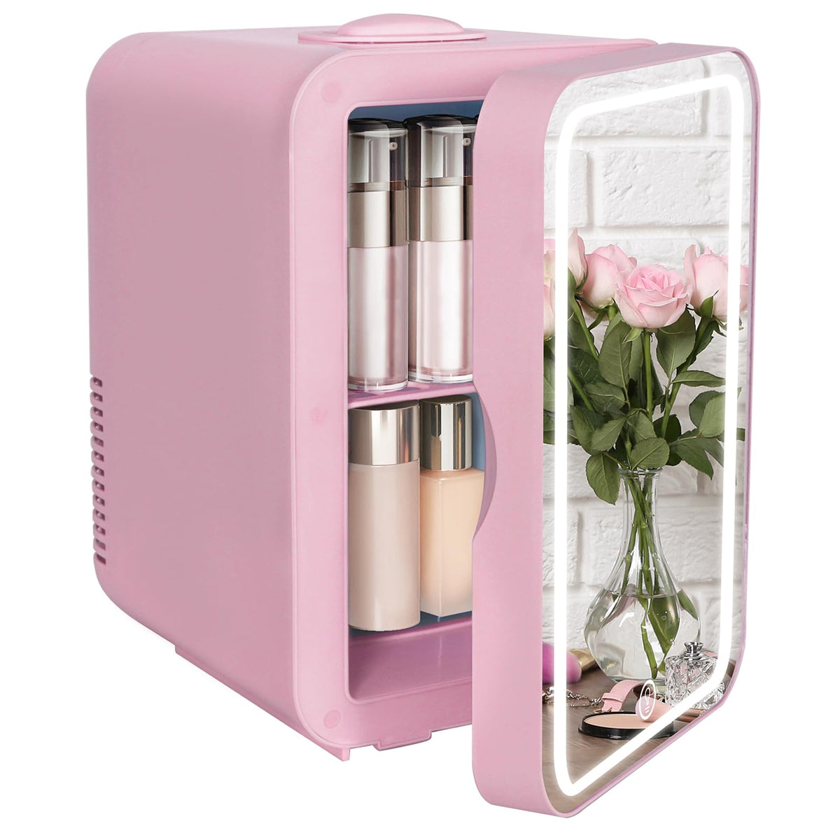 ARTETHYS Mini Fridge for Bedrooms, 8L Skincare Fridge with LED Mirror