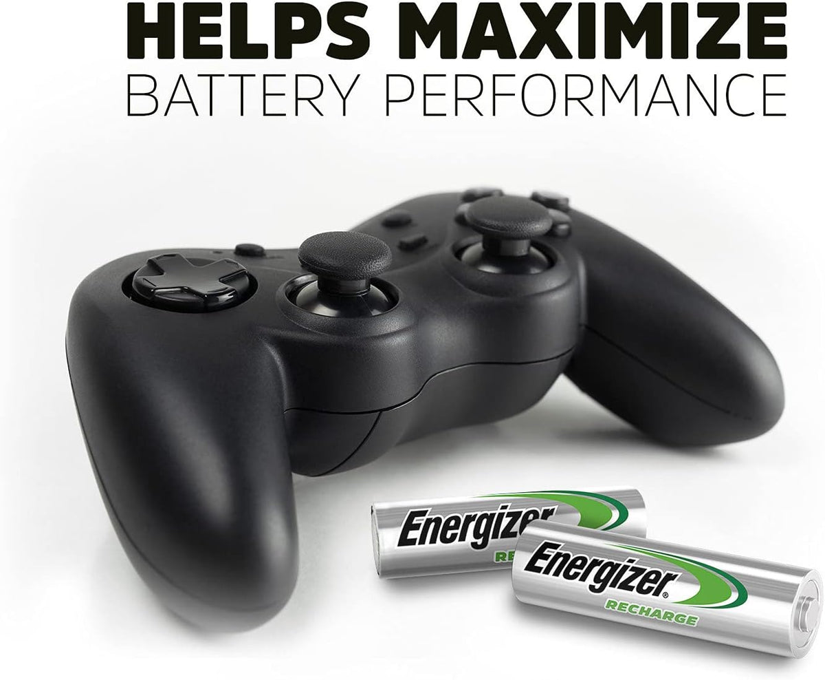 Energizer Recharge Pro Battery Charger + 4 AA Batteries Included 2000 mAh