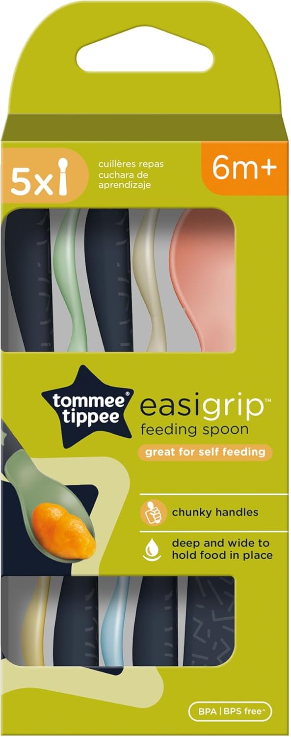 Tommee Tippee Easigrip Self-Feeding Weaning Spoons 6m+ Chunky Handles