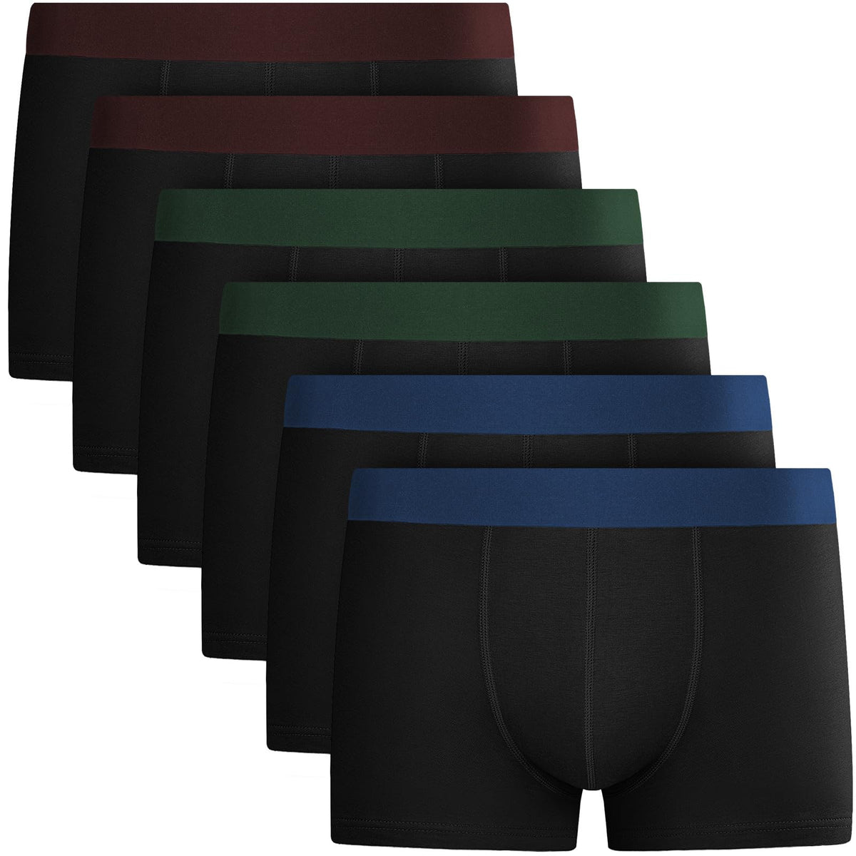 QINCAO Mens Boxers 6 Pack, Logo-Free Underwear, Soft Cotton, Breathable