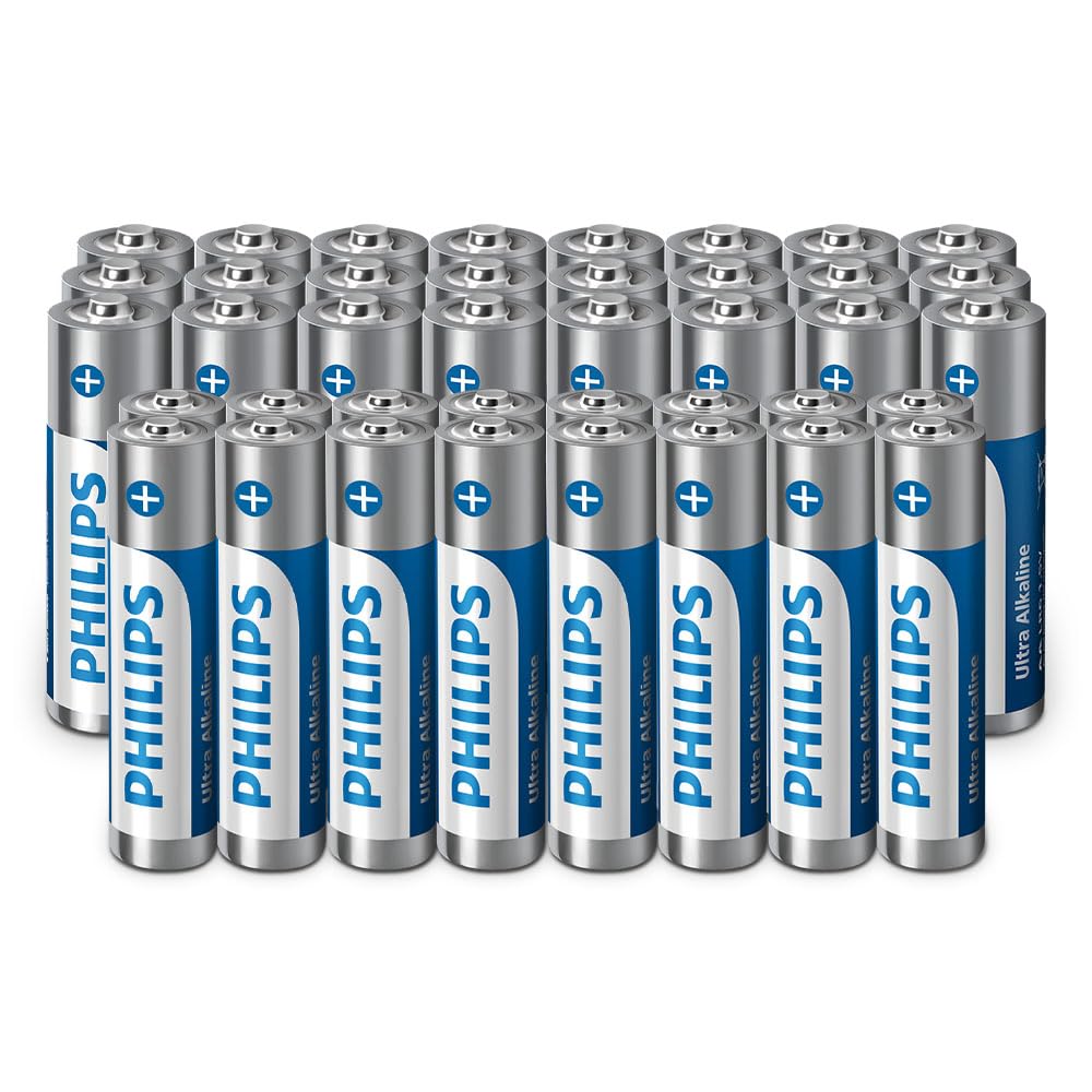 Philips Ultra AA Alkaline Batteries - Bulk Pack for High-Usage Devices and Offices, Pack of 100