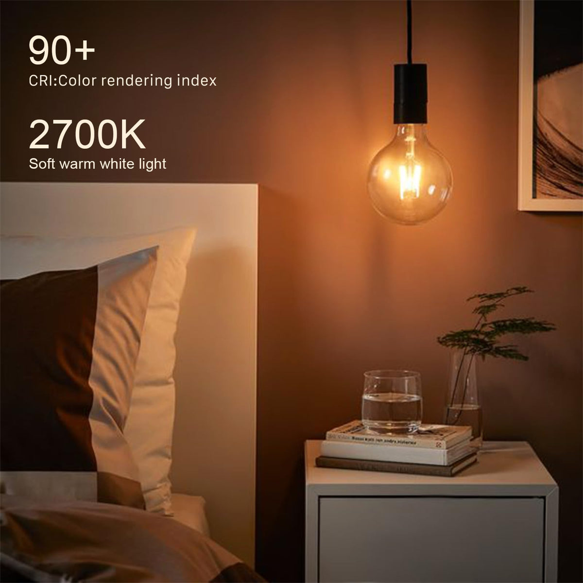 YUNRRD Vintage Light Bulb E27 Screw LED Edison Bulb,Warm White,4W,2Pcs