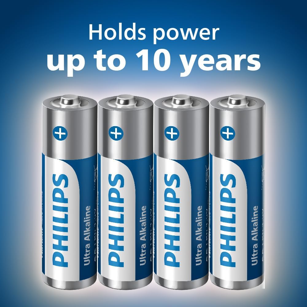 Philips Ultra AA Alkaline Batteries - Bulk Pack for High-Usage Devices and Offices, Pack of 100