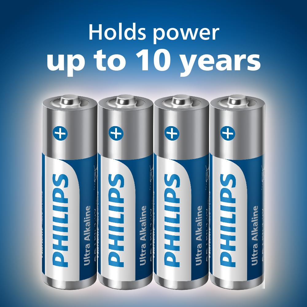 Philips Ultra AA Alkaline Batteries - Bulk Pack for High-Usage Devices and Offices, Pack of 100