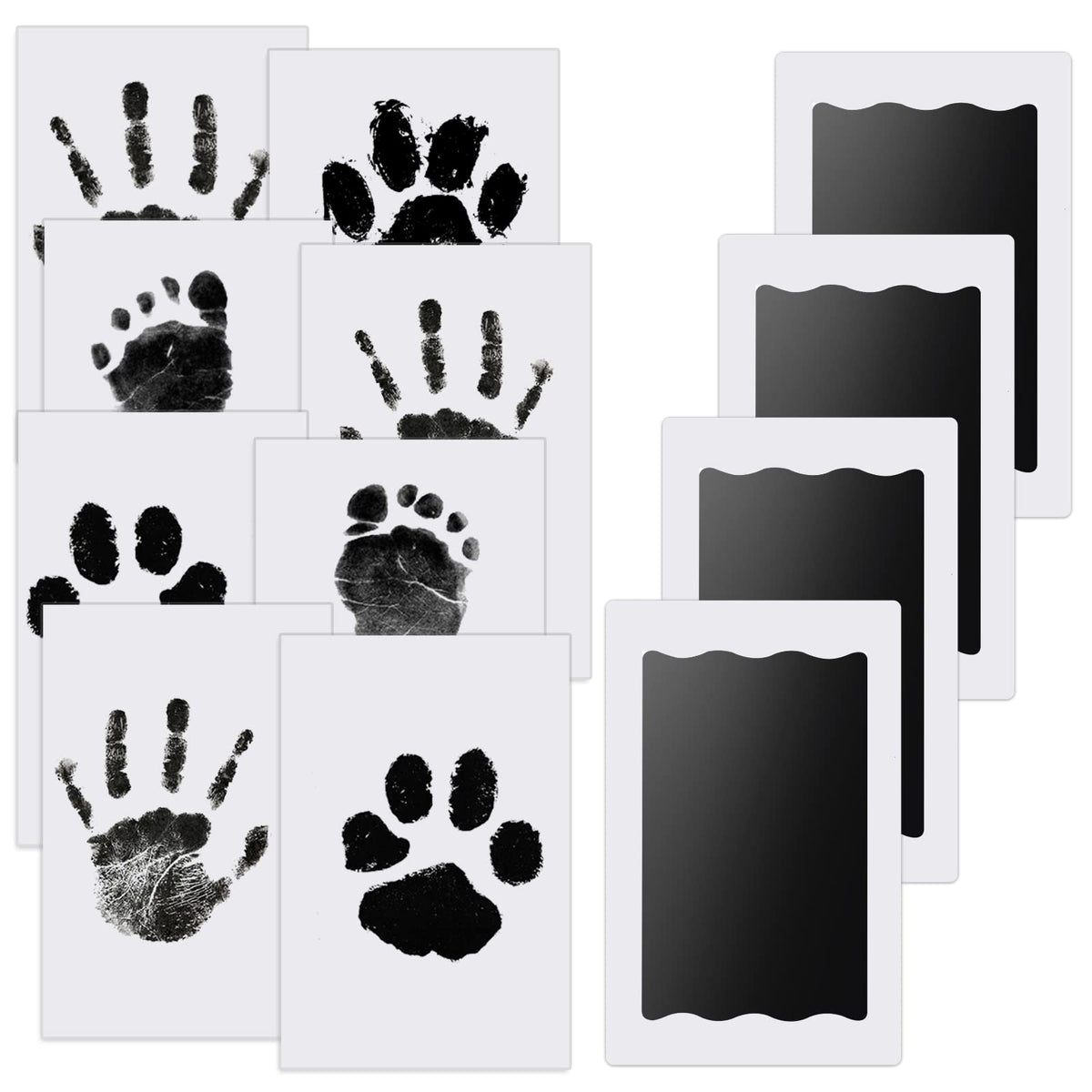 Nabance Baby Hand and Footprint Kit, 3 Inkless Print Pads, 6 Imprint Cards