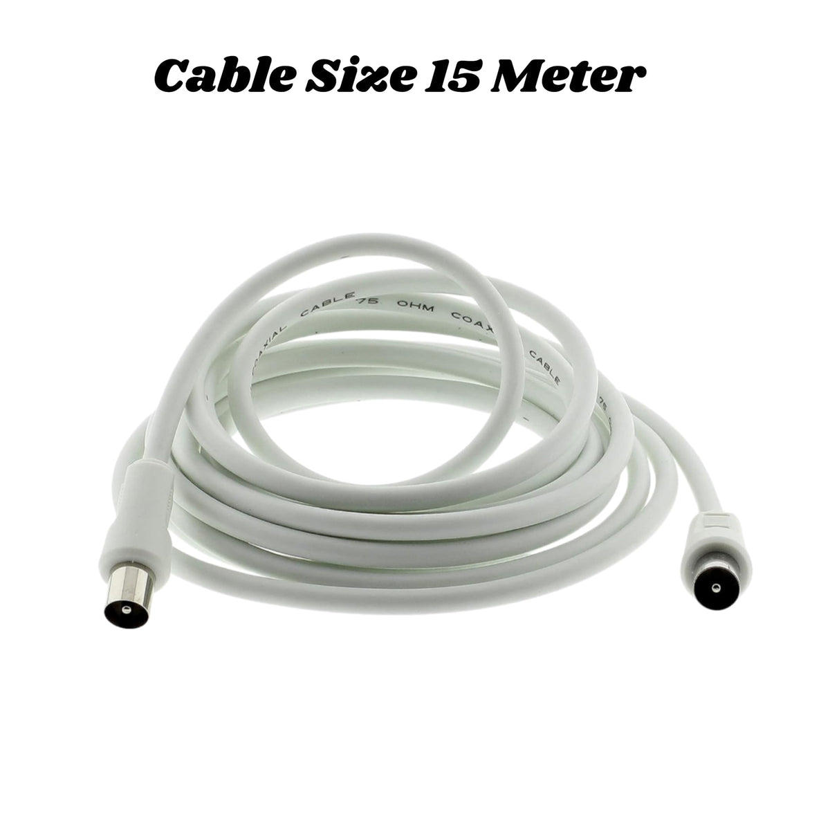 3C2V TV Coaxial Cable 8M - Nickel Plated RF Coax Extension Lead for Freesat, Aerial Socket, Freeview, Sat,DVD,VCR,SKY, Smart U-HD TV, Virgin, BT, Antenna Box, Y Splitter, Signal Booster 8.0 Meter