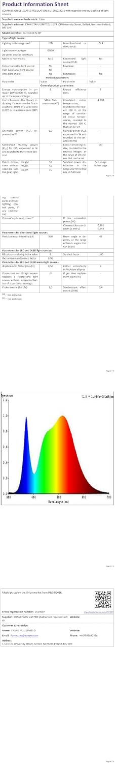 GU10 LED Bulbs Natural White 4000K, 6W, 60 Watts Equivalent, 6 Pack