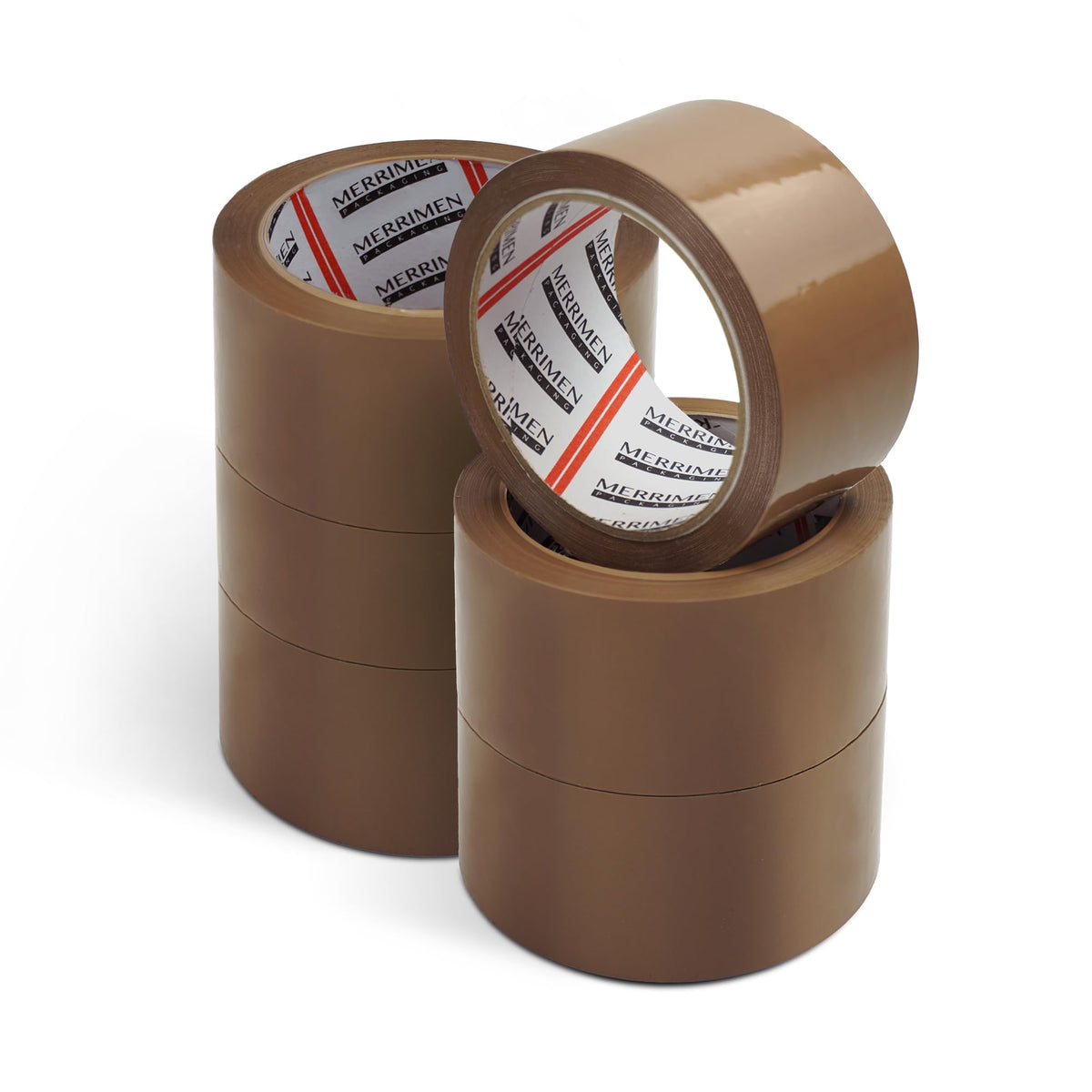 Merrimen Strong Heavy Duty Roll Pack Fragile Packaging Tape, Secure Sticky Sealing Tape for Parcel Boxes, Moving Boxes, Large Postal Bags for Long Term Storage, (48MM x 66M) (12 rolls, Fragile)