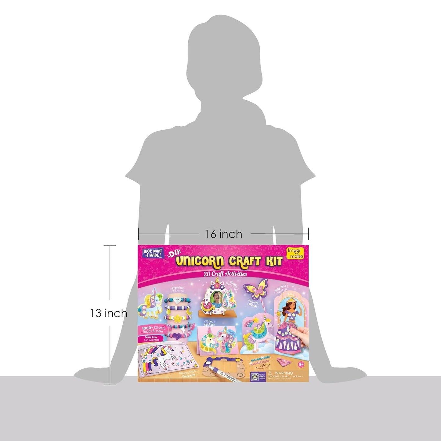 Imagimake Princess Craft Kit | 10 Mess-Free DIY Activities | Bracelet Making Kit, Unicorn Pouch, Butterfly Wands & More | Unicorn Gifts for Kids | Gifts for Girls & Boys 5,6,7,8,9,10,11,12 Years Old