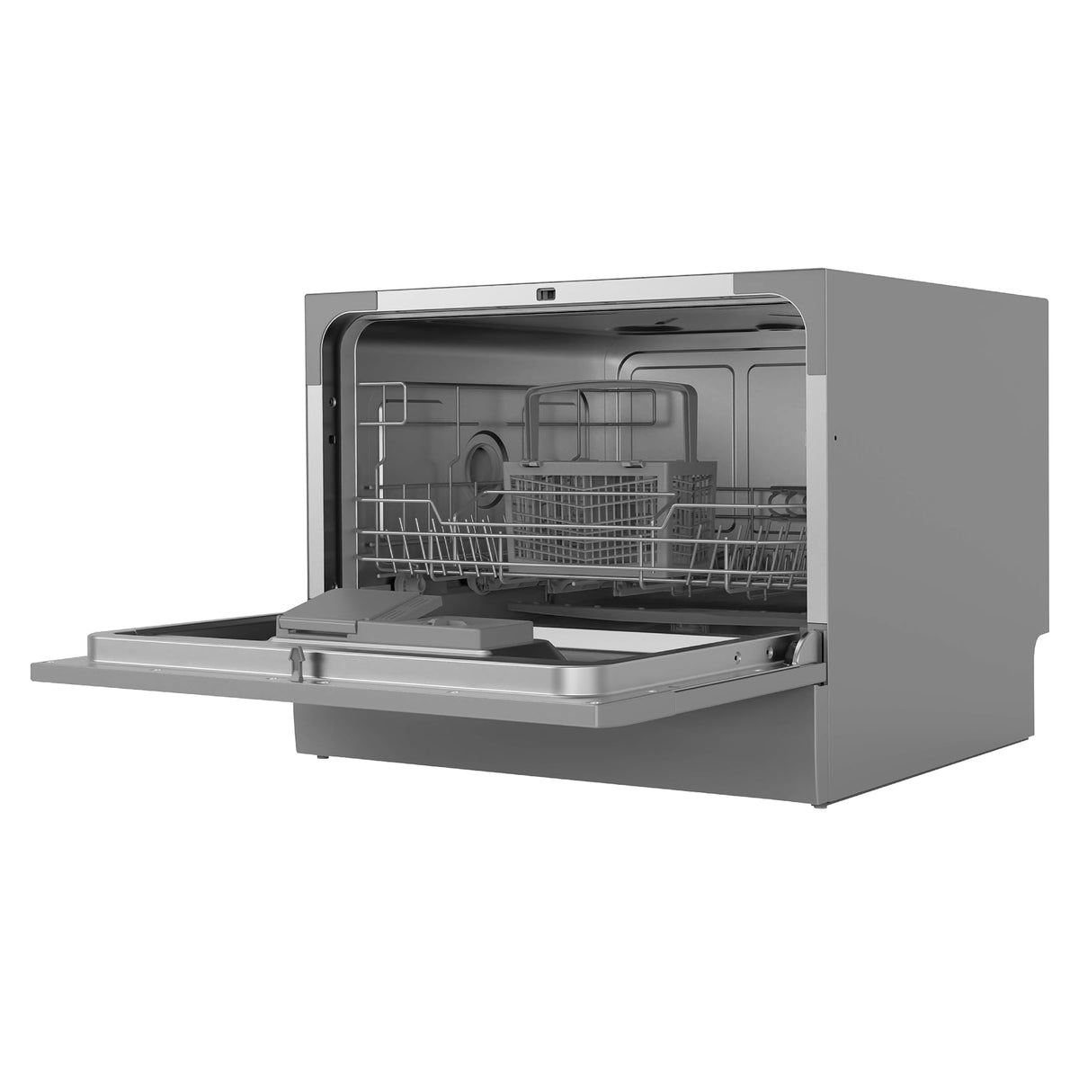 Russell Hobbs Table Top Dishwasher Compact Mini with 6 Place Settings, LED Display, Button Control, 6 Programmes, Portable & Efficient, 24hr Timer, Rinse & Eco Mode in White, RH6TTDW0D1W
