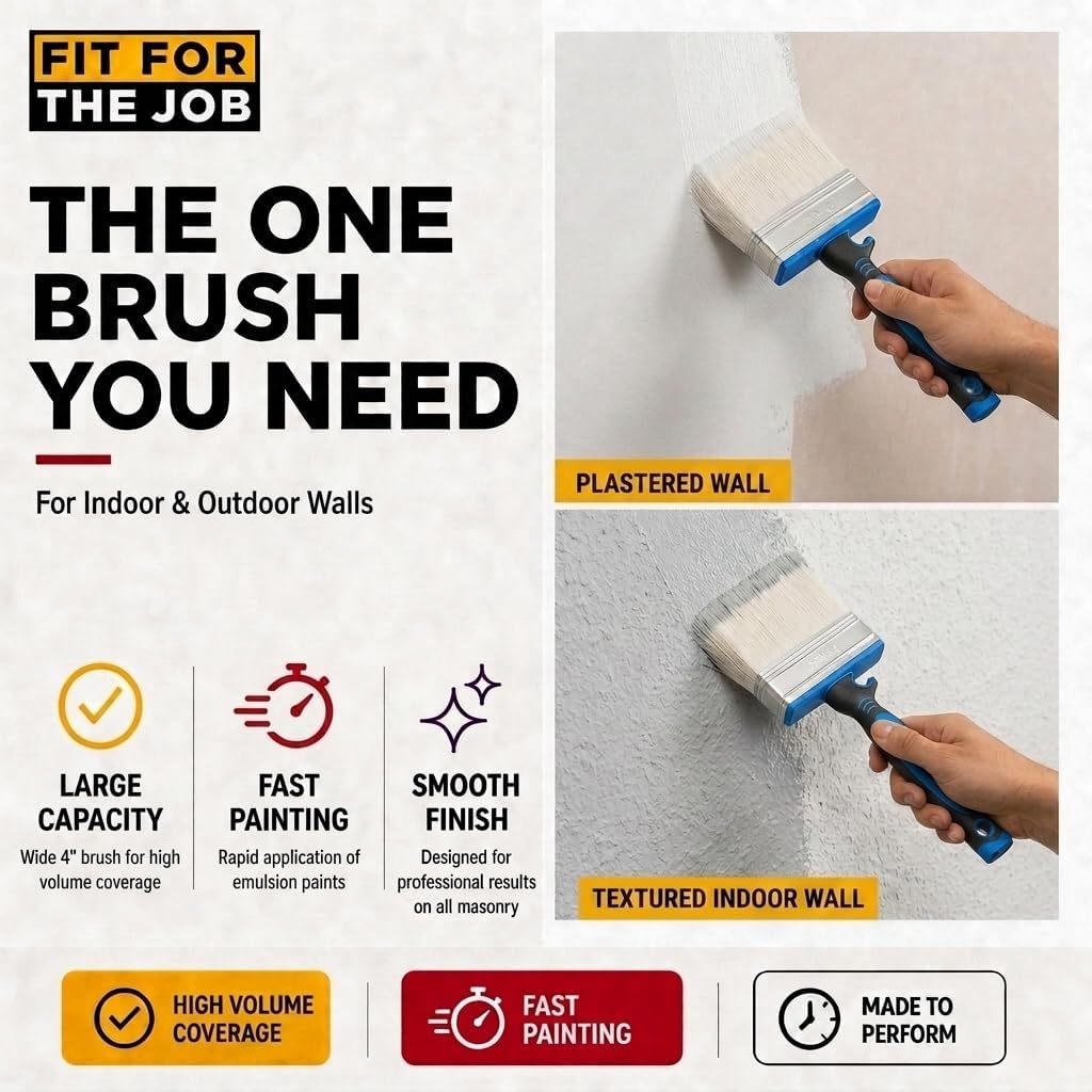 Fit For The Job Block Brush 4 inch Large Capacity for Emulsion
