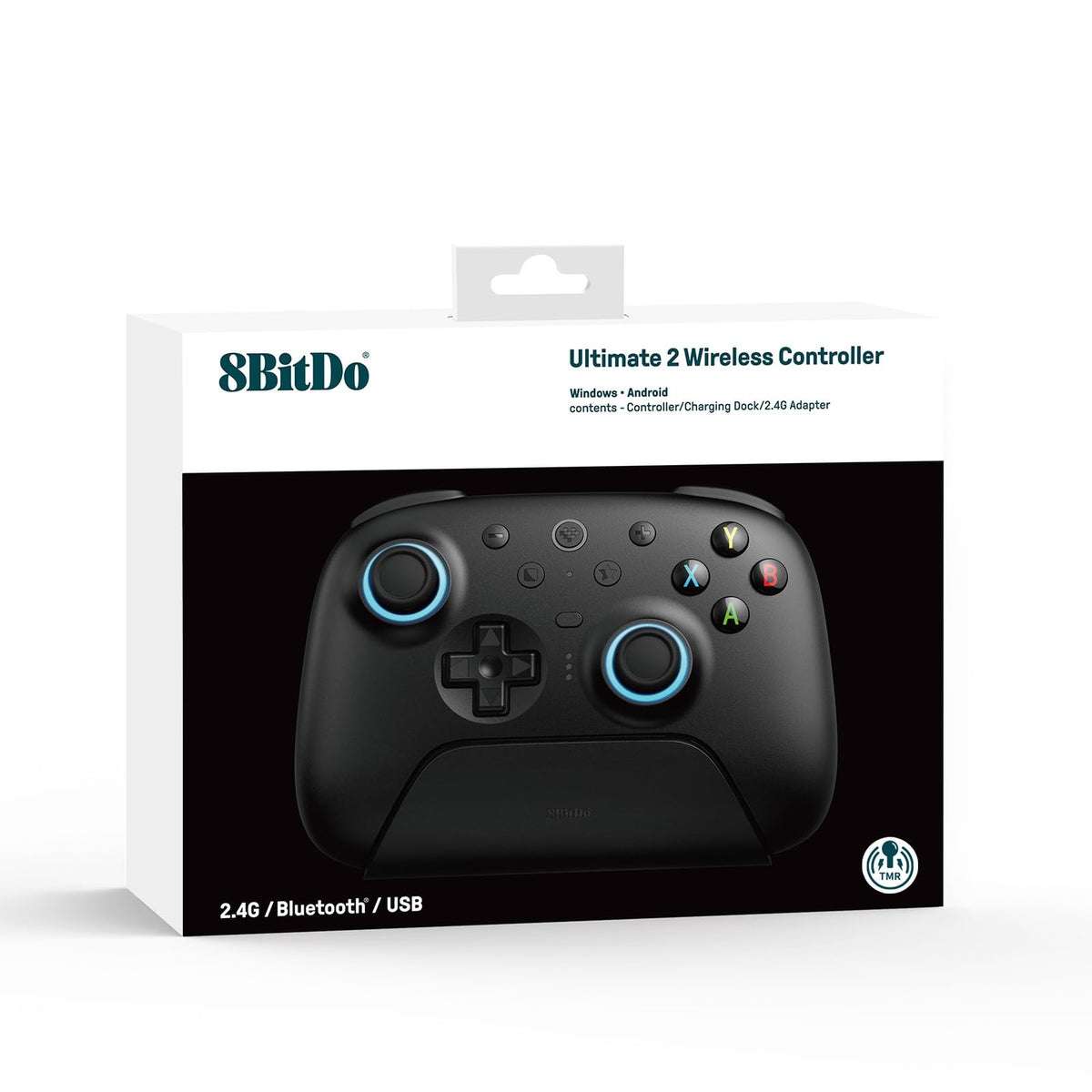 8Bitdo Ultimate 2 Wireless Controller for Windows & Android, Gaming Controller with TMR Joysticks, Switchable Hall Effect/Tactile Triggers, Motion Control, RGB Fire Ring, 8Speed Wireless Tech, Purple