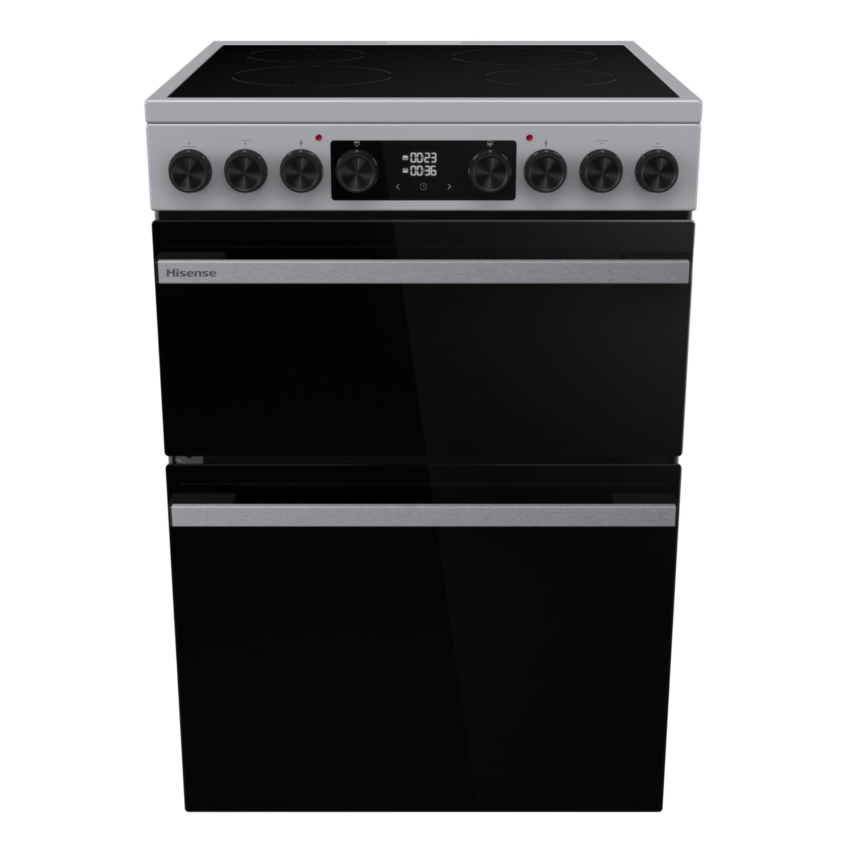 Hisense HDUKC60W 60cm Electric Cooker with Ceramic Hob-White, A Rated Double Oven 50L/80L [Energy Class A]