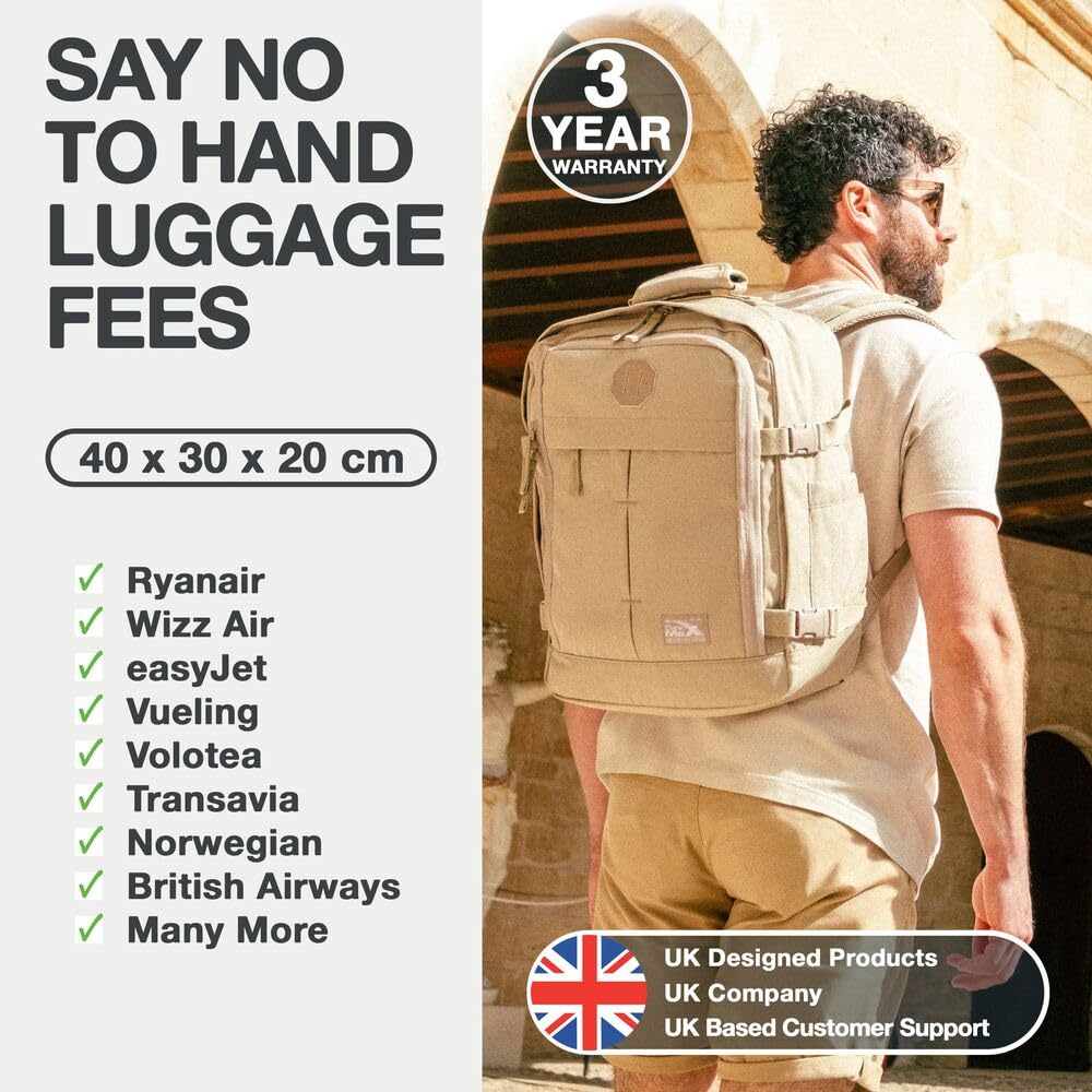 Cabin Max Ryanair Cabin Bag Underseat Hand Luggage Travel Backpack 40x20x25