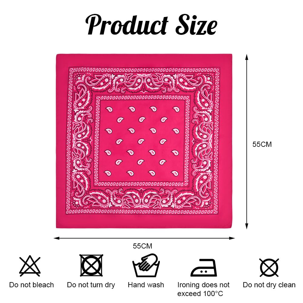 Aomig Bandana Head Scarf for Men and Women, Stylish Cowboy Headband Handkerchief, Multi-purpose Hair Scarf Paisley Print Unisex Headwraps, Bib Party Face Covering Headwear for Motorcycling