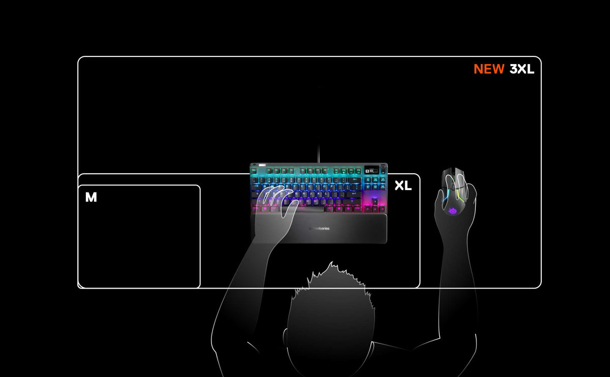 SteelSeries QcK Edge Cloth Gaming Mouse Pad - Never-fray Stitched Edges - Optimized For Gaming Sensors - Size L (450 x 400 x 2mm) - Black