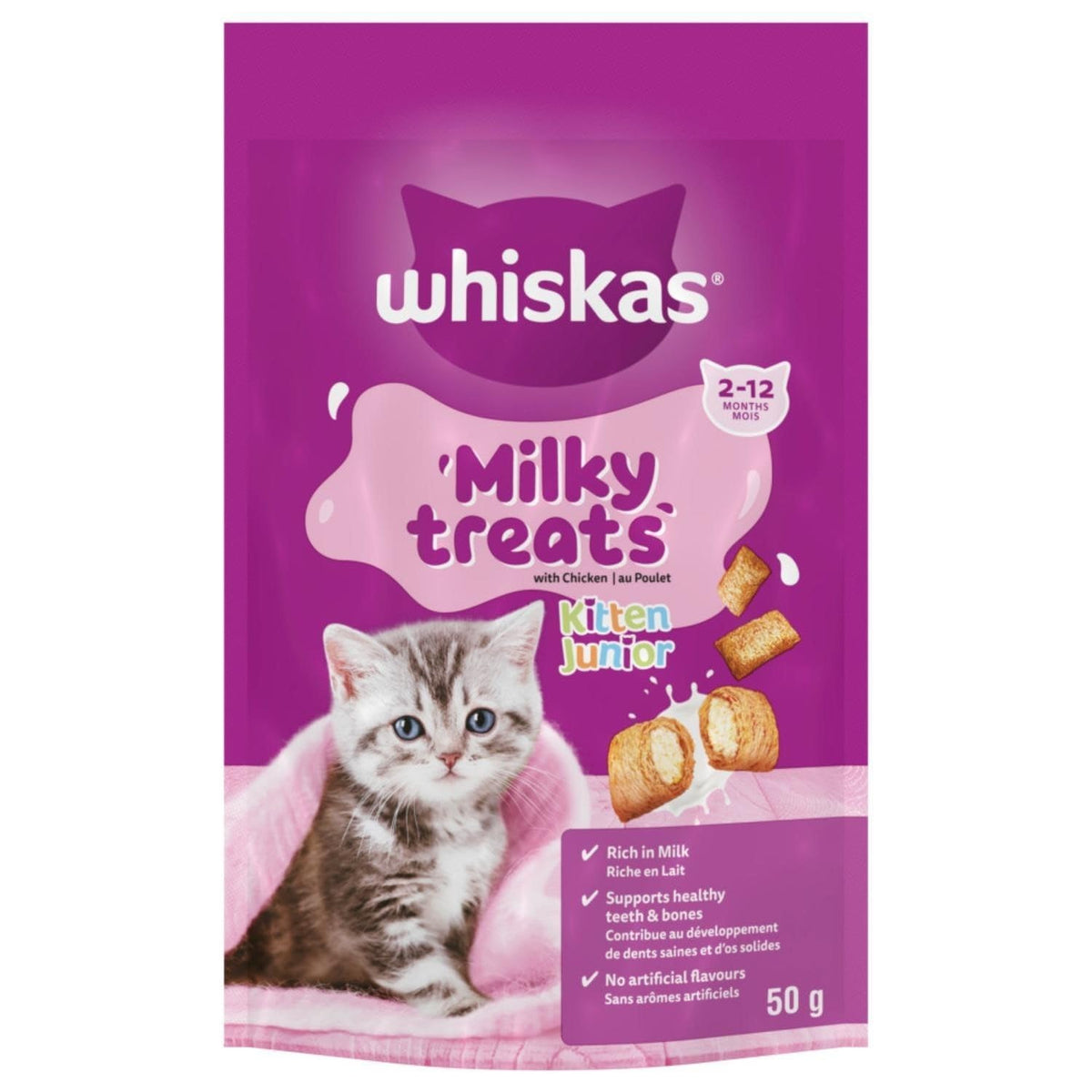 WHISKAS Crunch 100g (Pack of 6) - Tasty Topping Adult Cat Treat Biscuits