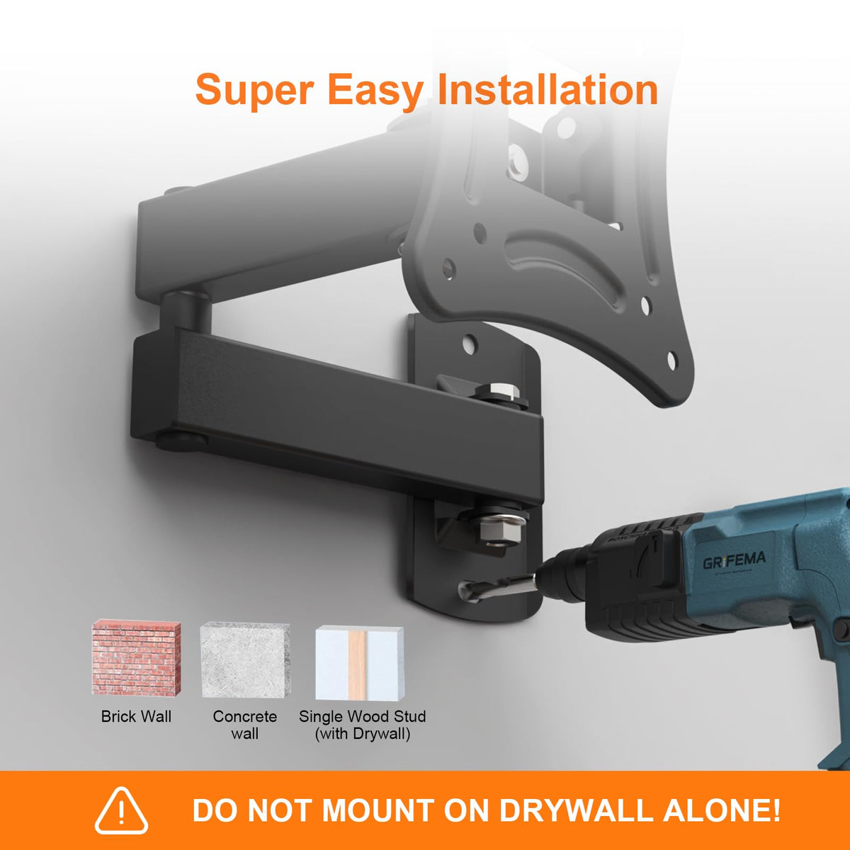 GRIFEMA Tilt TV Wall Bracket for 26 to 65 Inch TVs