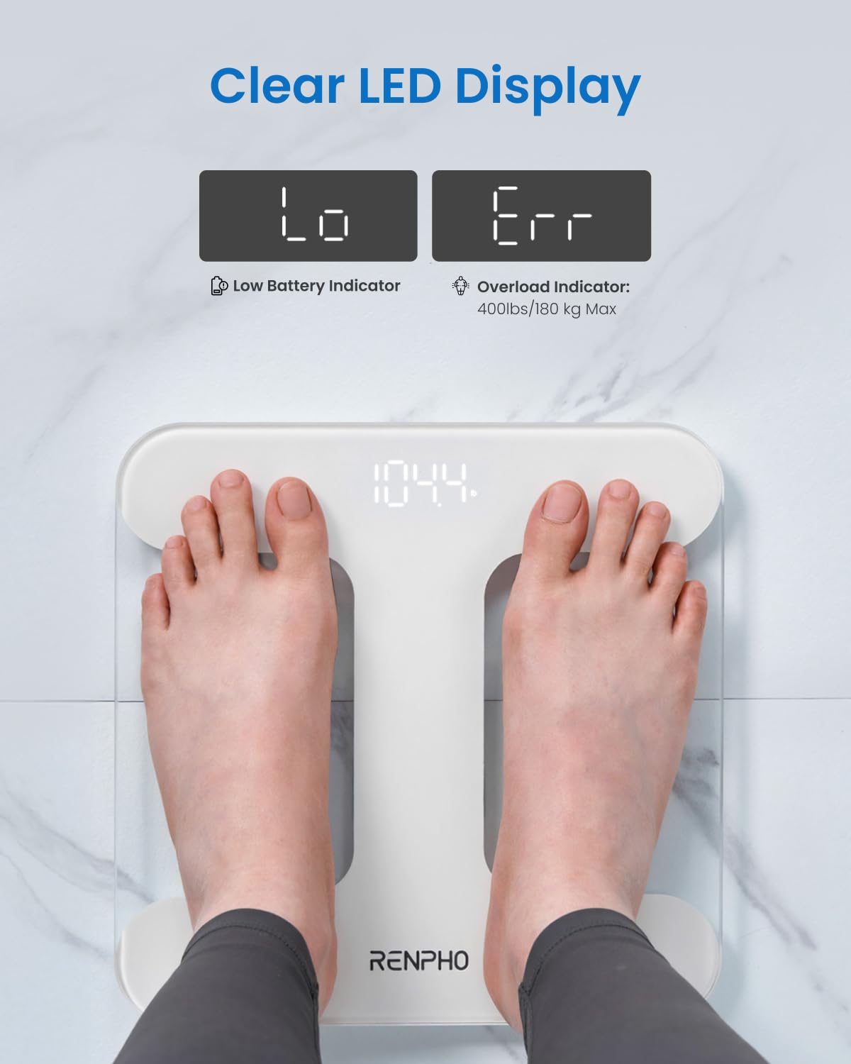 RENPHO Weighing Scales for Body Weight, High Precision, LED Display,Core 1S