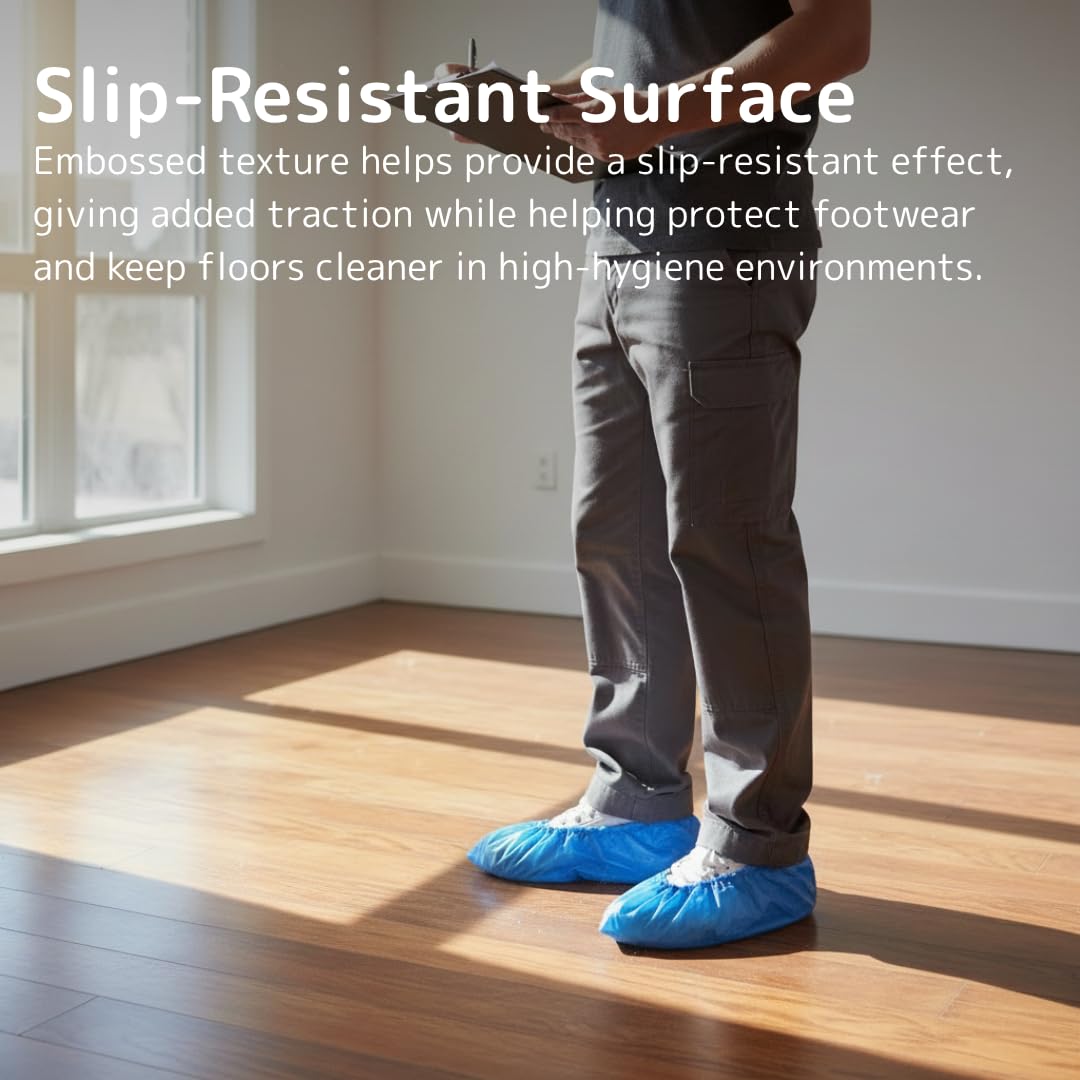 ABENA Shoe Cover | Extra Large Measuring 41x15cm | Blue Non-Sterile Single Use Shoe Covers Disposable | Durable Disposable Shoe Covers | Anti-Slip Boot Cover and Shoe Protector