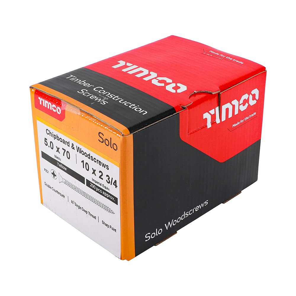 TIMCO Solo Chipboard & Woodscrews - Gold - 6.0 x 90mm - 60090SOLOC