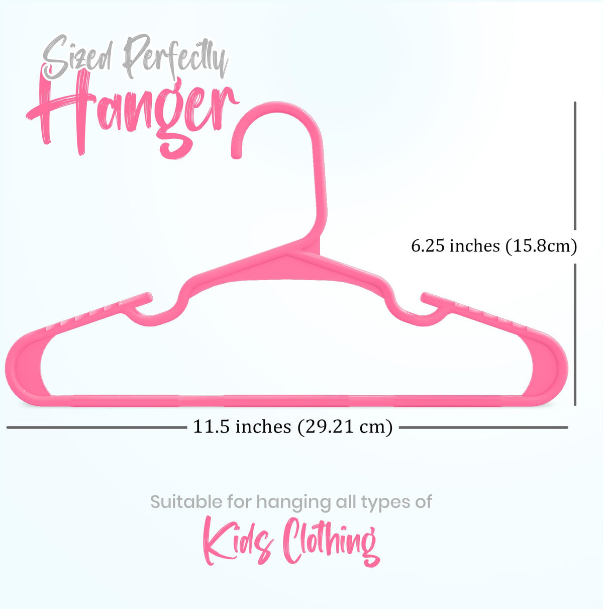 Utopia Home 20pcs Kids Hangers - 28cm Plastic Baby Hangers for Closet - Kids Hanger for Clothes and Baby Hanger for Closet - for Daily Standard Use (Grey)