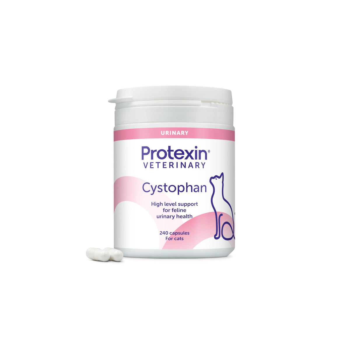 Protexin Veterinary Cystophan for Cats, Urinary & Bladder Health Supplement with N-acetyl-D-glucosamine, Meat-Free Chicken Flavour Capsules, 30 Capsules