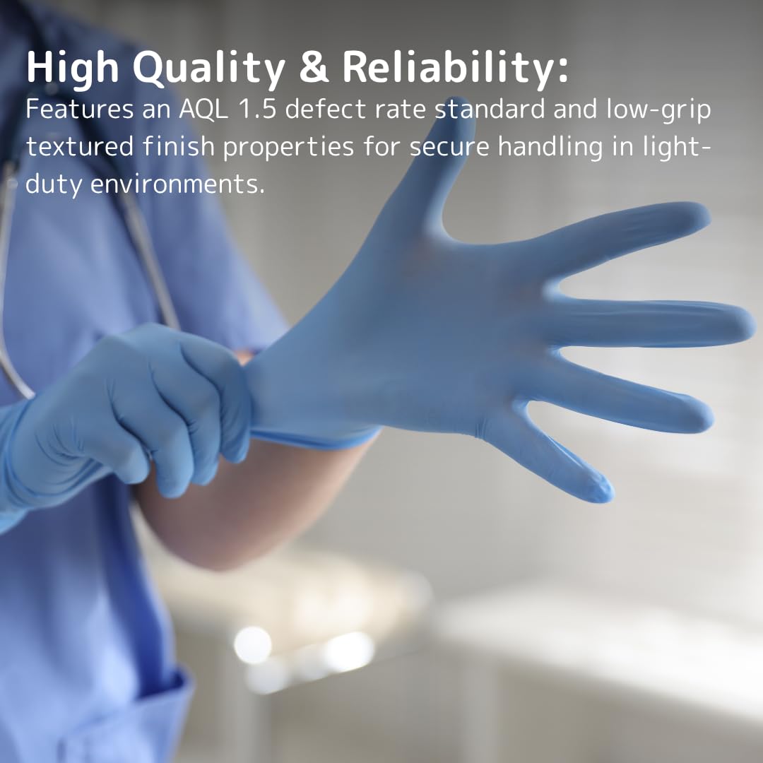 ABENA Pink Disposable Nitrile Gloves, Large, Pack of 100, Powder Free, Latex Free, Examination Gloves for Cleaning, Food Prep, Beauty, Medical & Hygiene, Strong Single Use Protective Gloves