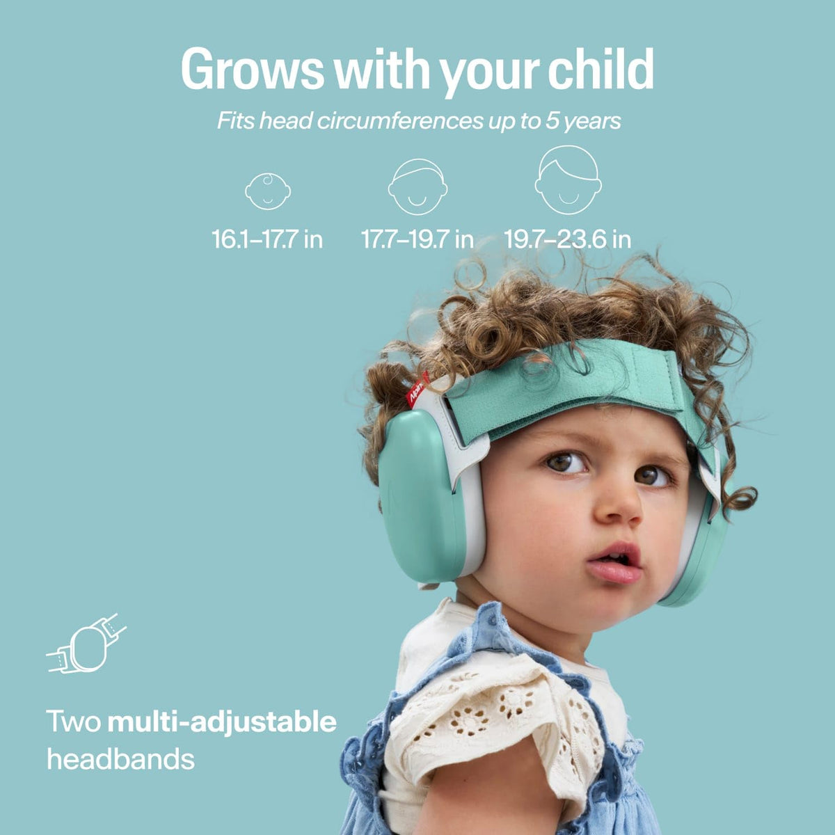 Alpine Muffy Baby Comfort Ear Defenders, Adjustable up to 48 months, Green