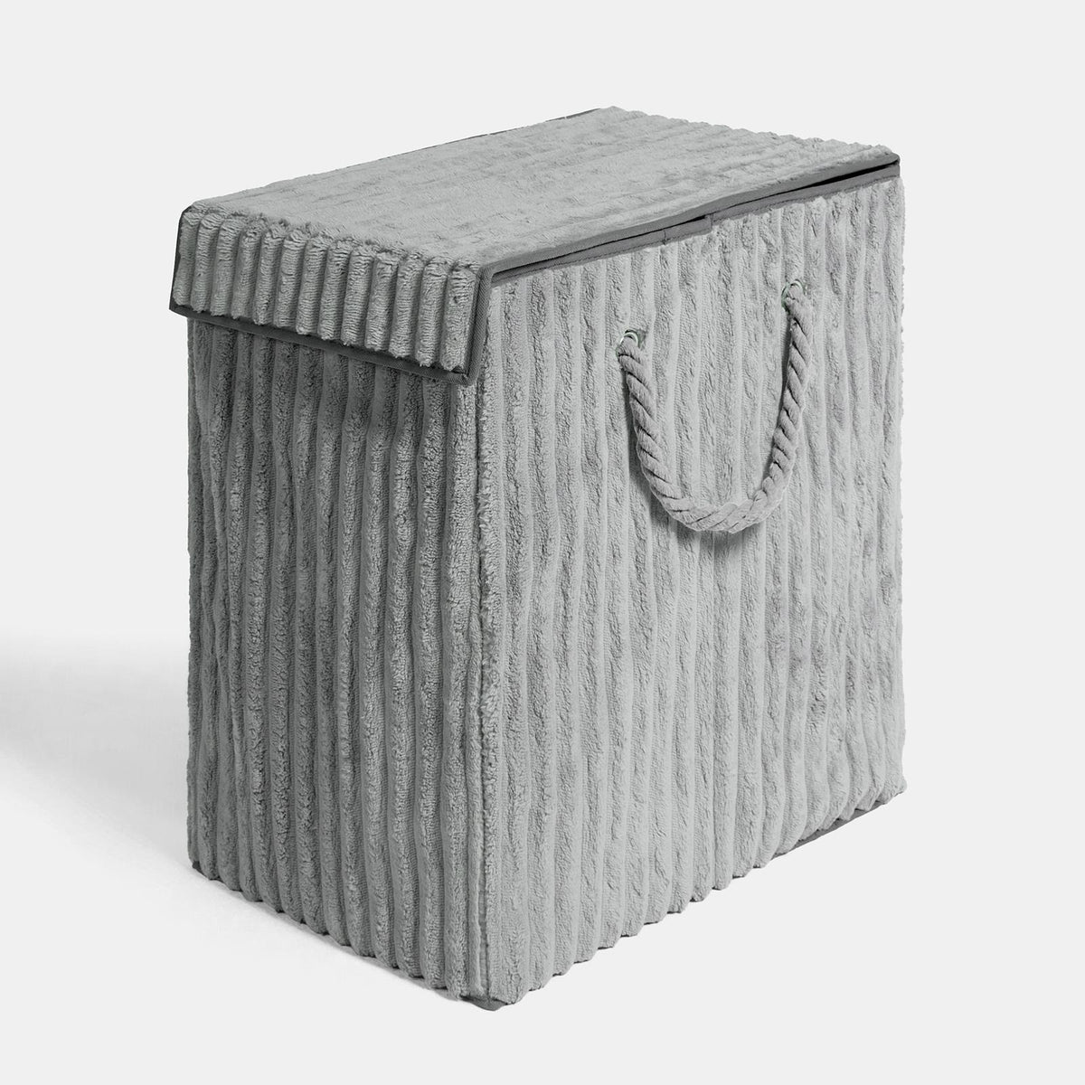 OHS Ribbed Laundry Basket with Lid Foldable Hamper Bag Washing Bin Storage