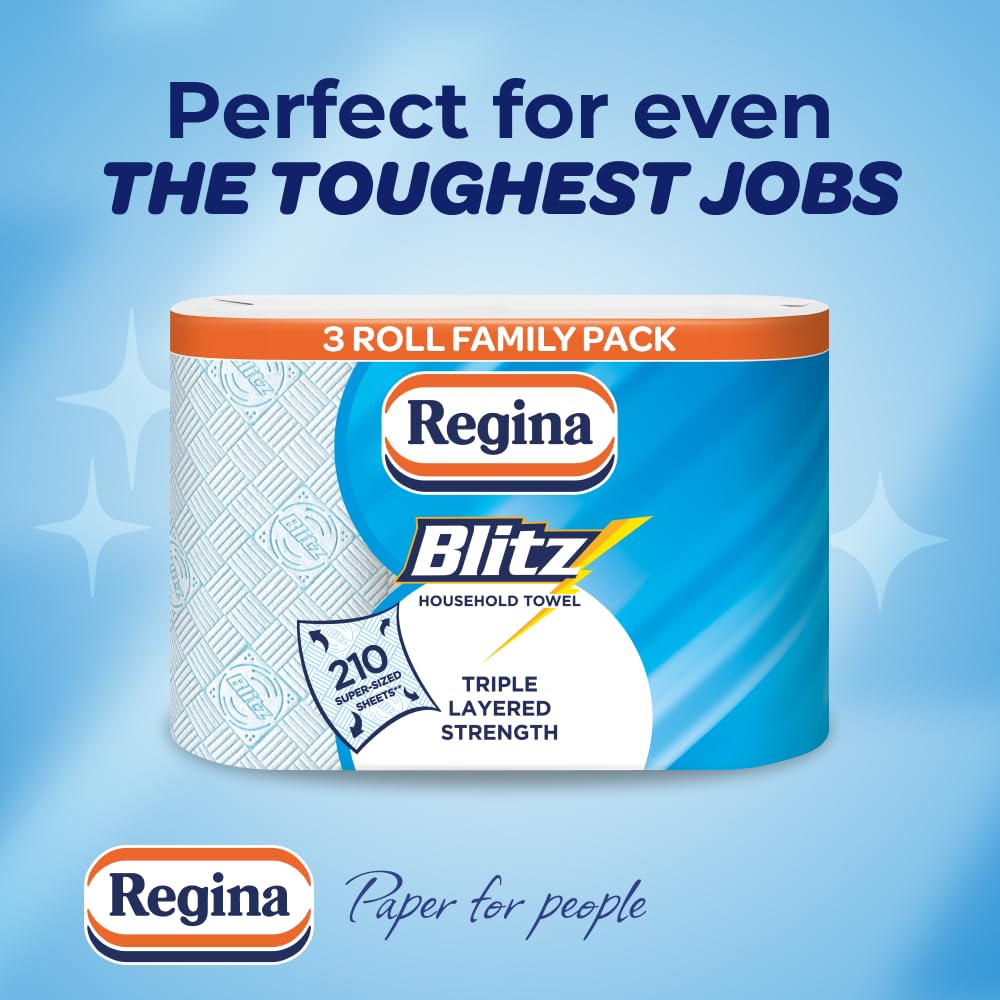 Regina Blitz, 8 Rolls of Household Towel, 3-Ply
