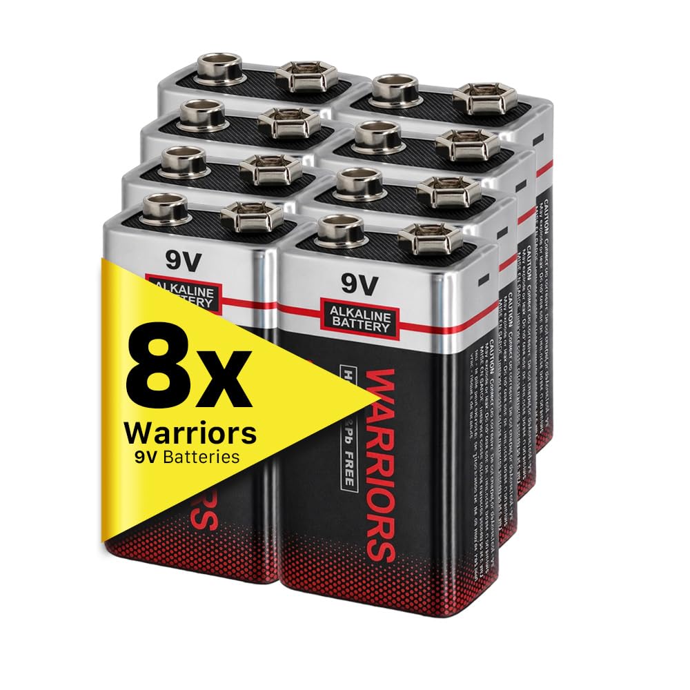 Warriors 4X 9V Alkaline Batteries, 6LR61, Long Lasting Power