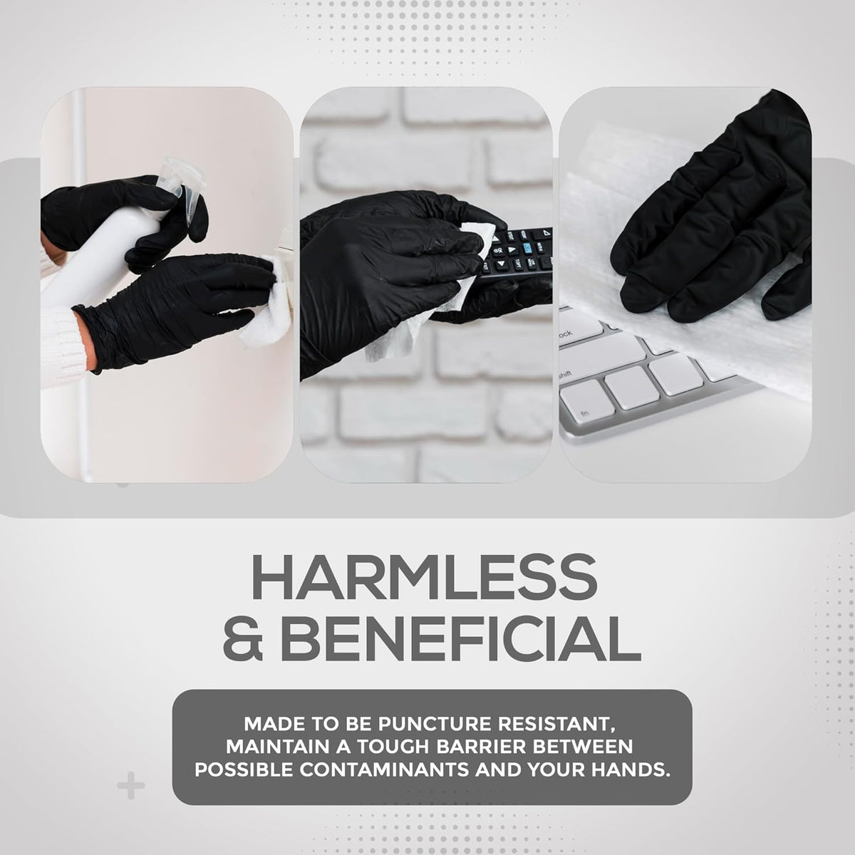 Black Nitrile Disposable Gloves - Latex-Free, Powder-Free, Pack of 100, Strong and Puncture-Resistant, Medical, Food Handling, Tatoo Barber Shop Gloves (Medium)