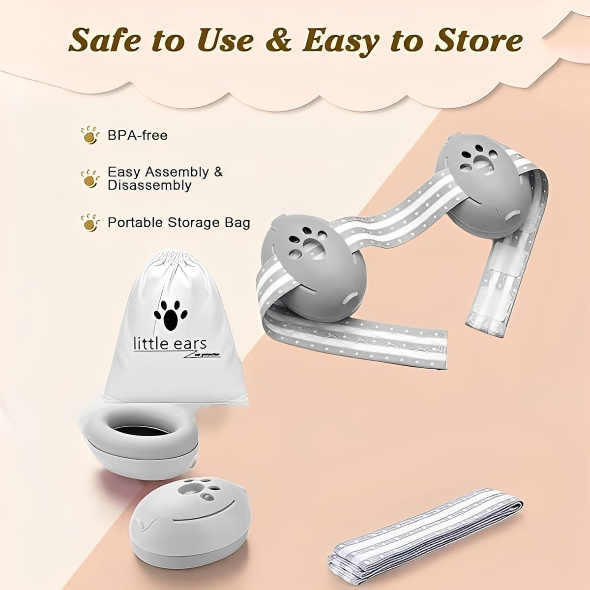 Baby Ear Defenders for 0-36 Months, Soft Adjustable with Noise‑Reduction