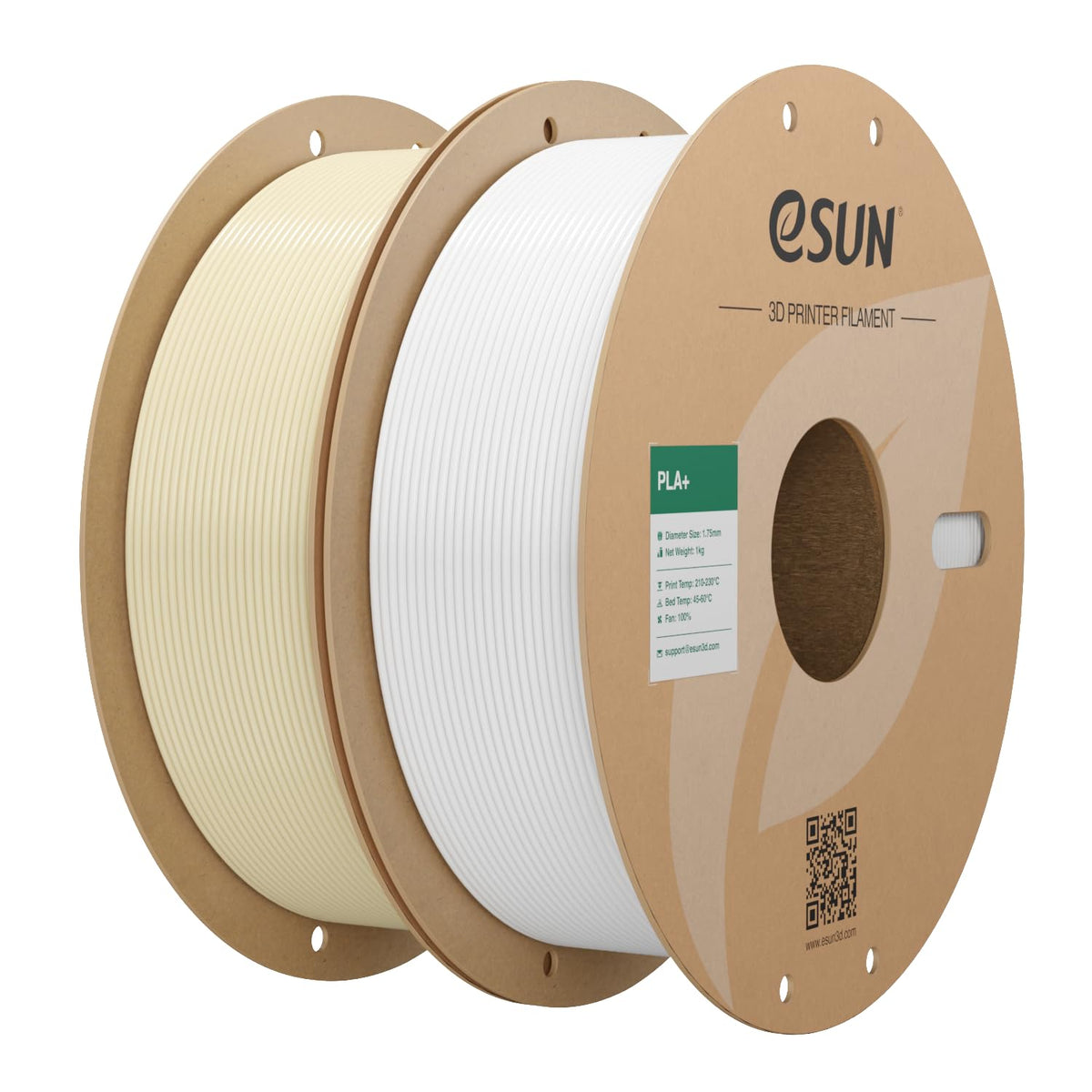 eSUN PLA+ 3D Printing Filament 1KG(2.2lbs), Enhanced Toughness, Cold White