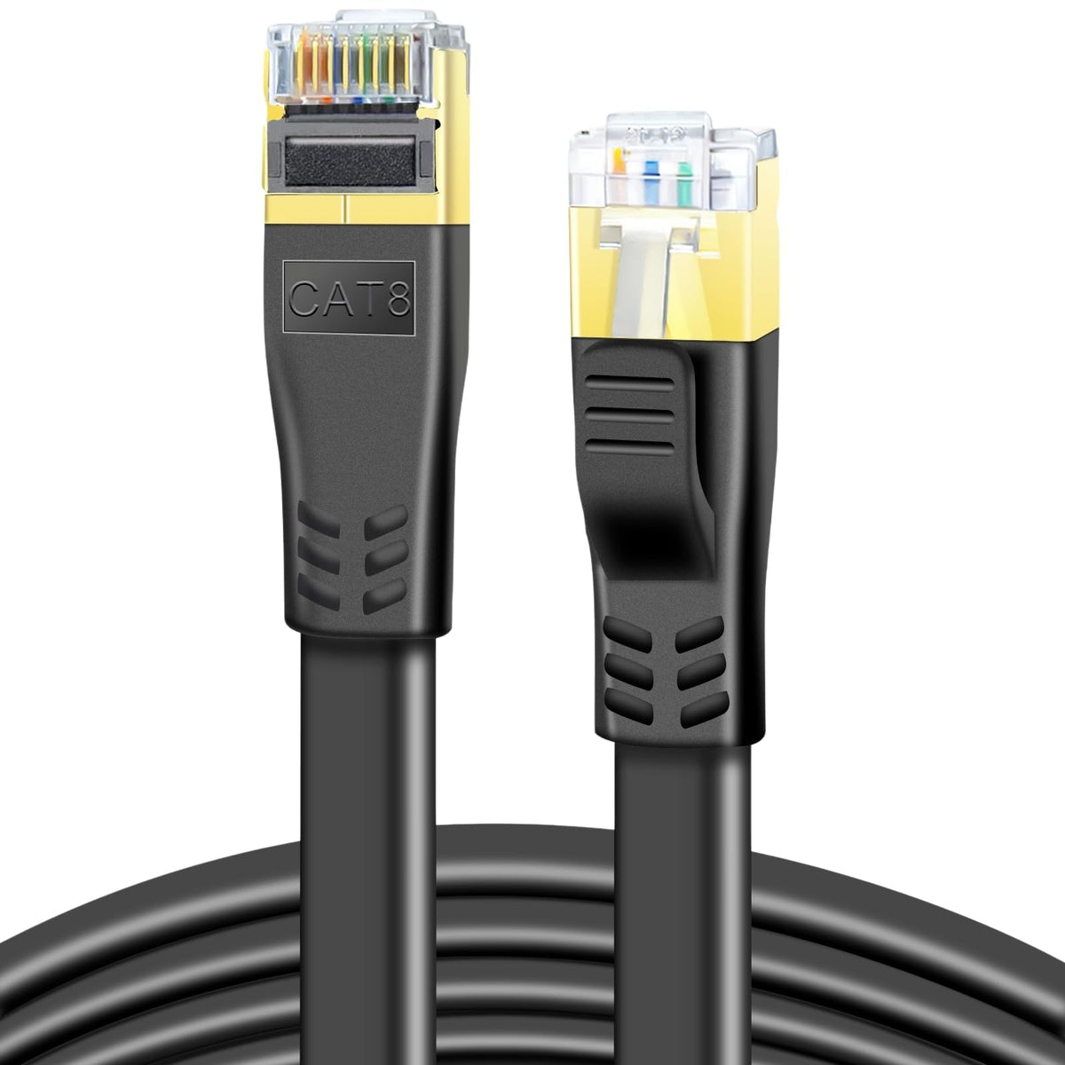 DDMALL Cat 8 Ethernet Cable 5m, 40Gbps Flat Internet Cable (5 Meter, White)
