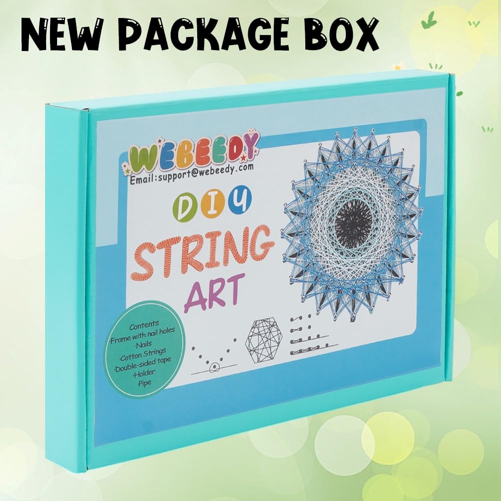 WEBEEDY 3D String Art Kit for Adults Beginners, DIY Bee String Art and Craft Kit Include All Accessories and Frame, Home Wall Decor Birthday Party Handmade Gift for Women Mother's Day Holiday