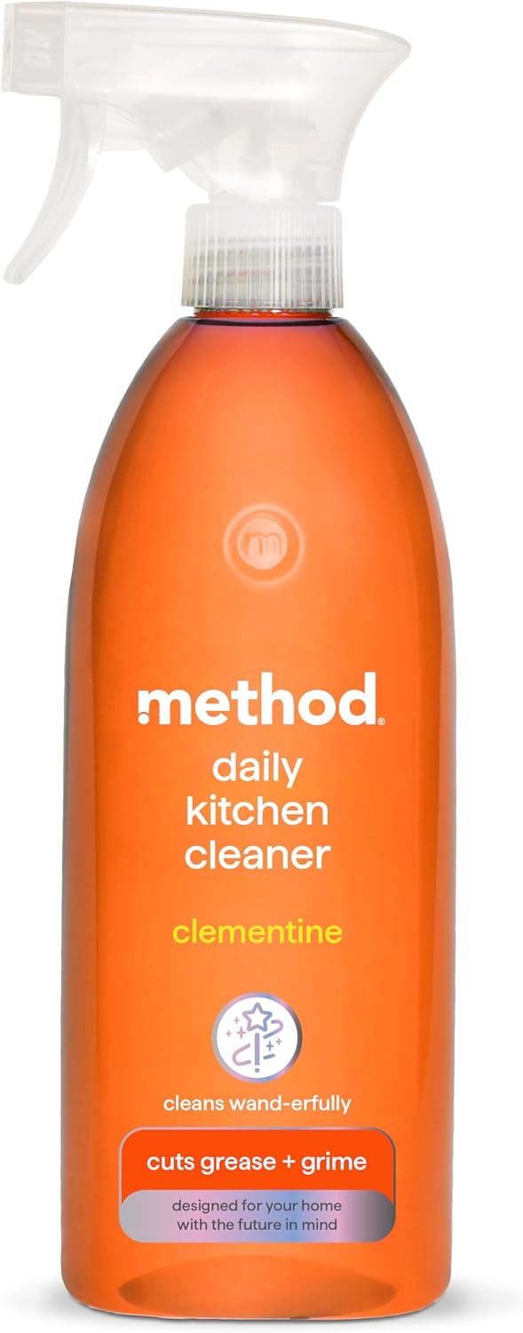 Method Daily Kitchen Cleaner Spray, Clementine, Cuts Grease, 828ml