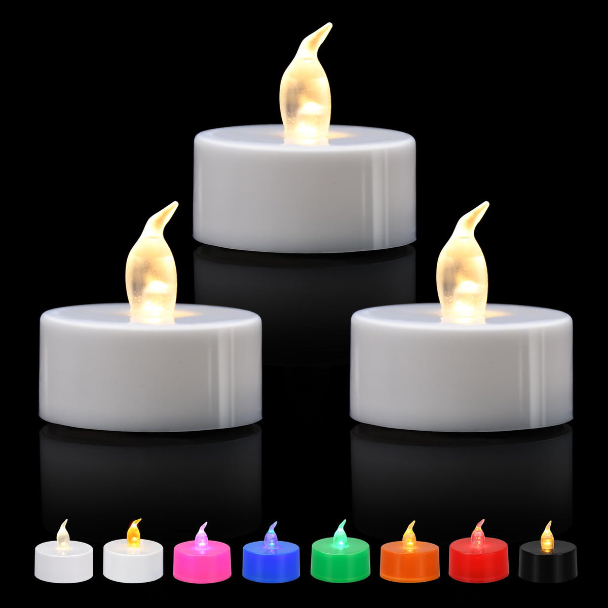 24 Pack LED Tea Lights, Warm White Light, for Decoration