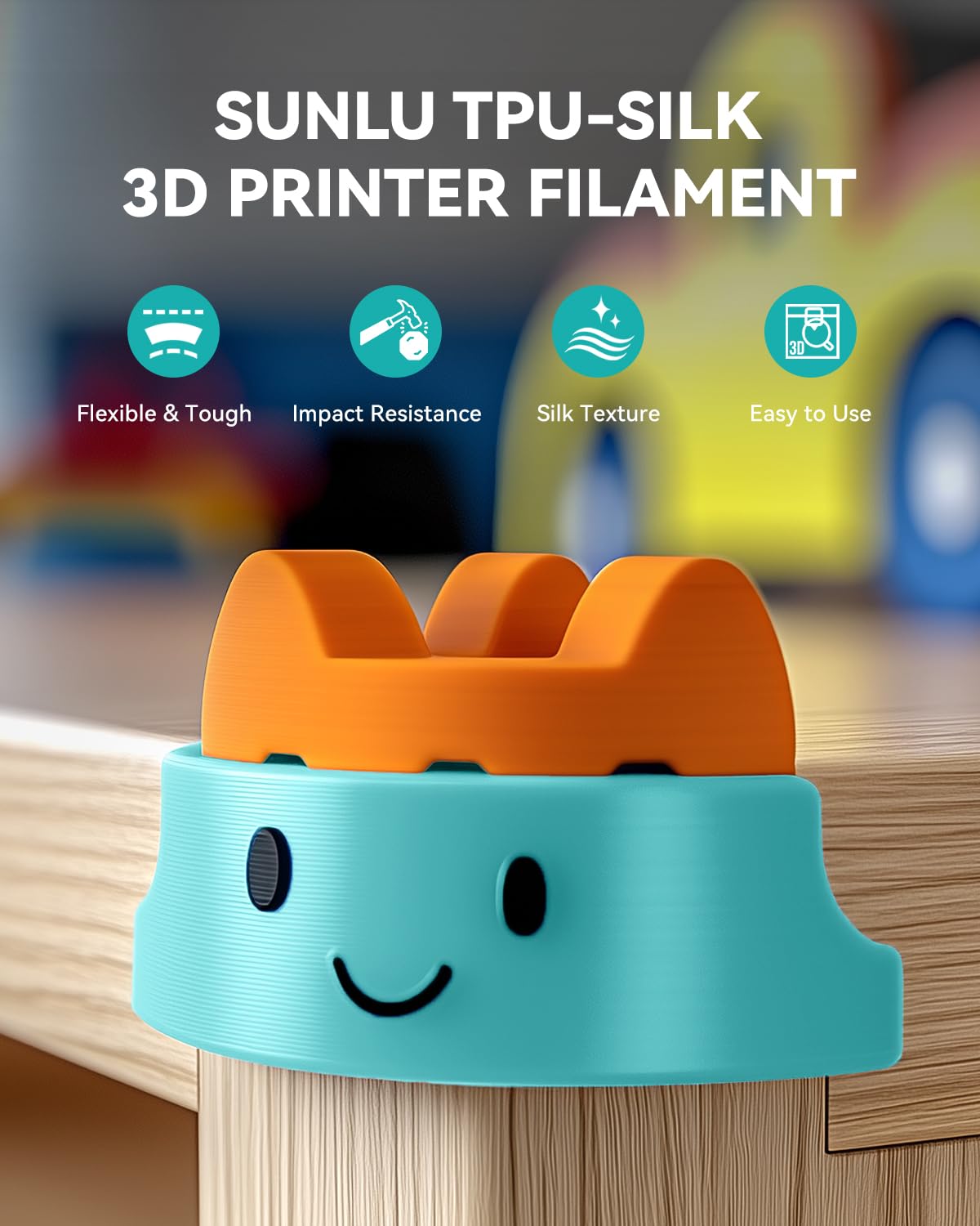 SUNLU Silk PLA+ Filament, Shiny Metallic Silk 3D Filament 1.75mm
