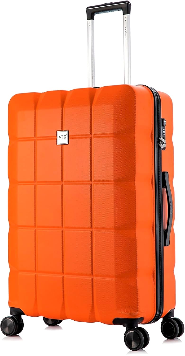 ATX 28 Inch Suitcase Large 110L – Lightweight Hard Shell Checked Luggage, 4 Wheels, TSA Lock, 30KG Capacity, Black