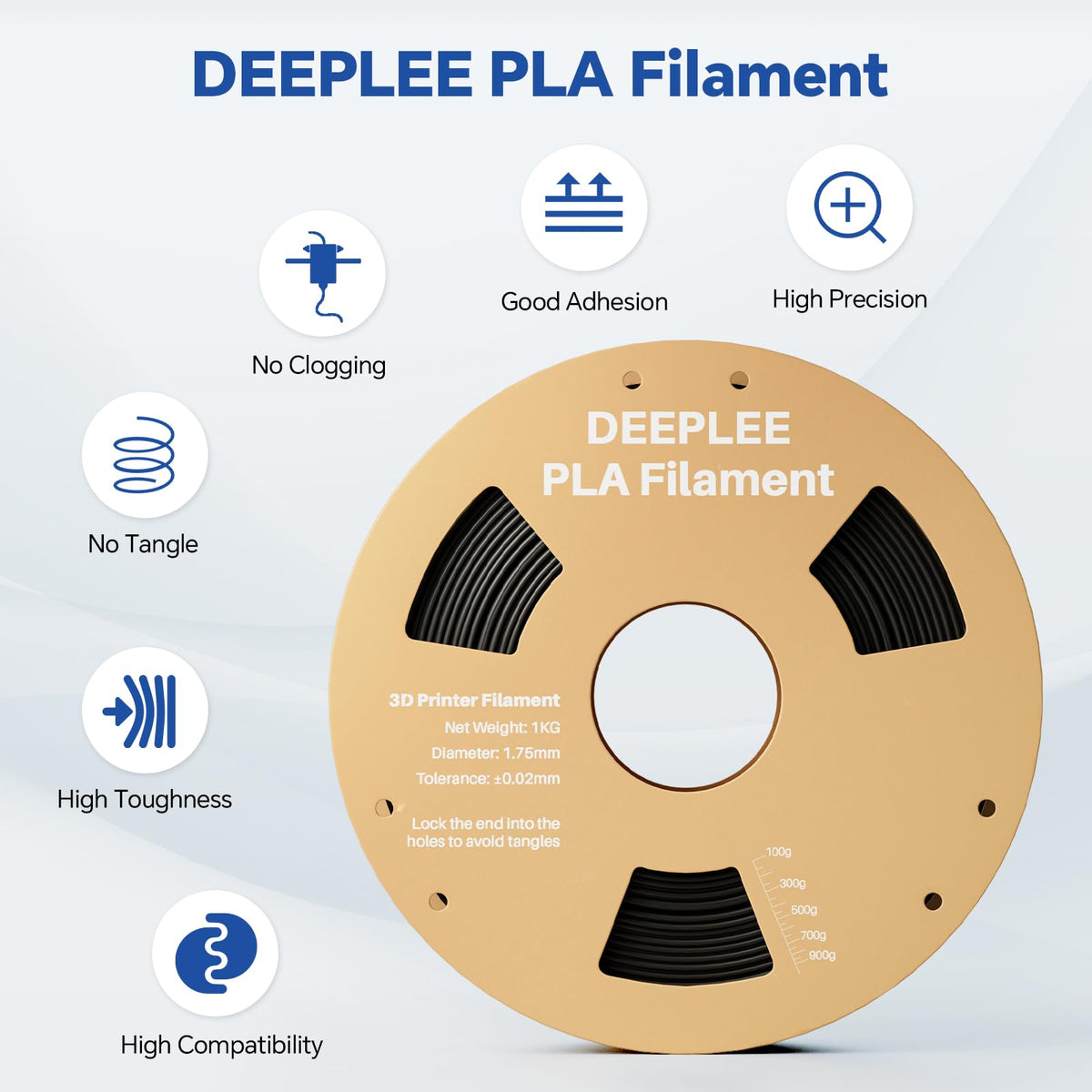 DEEPLEE PLA Filament 1.75mm White 1kg